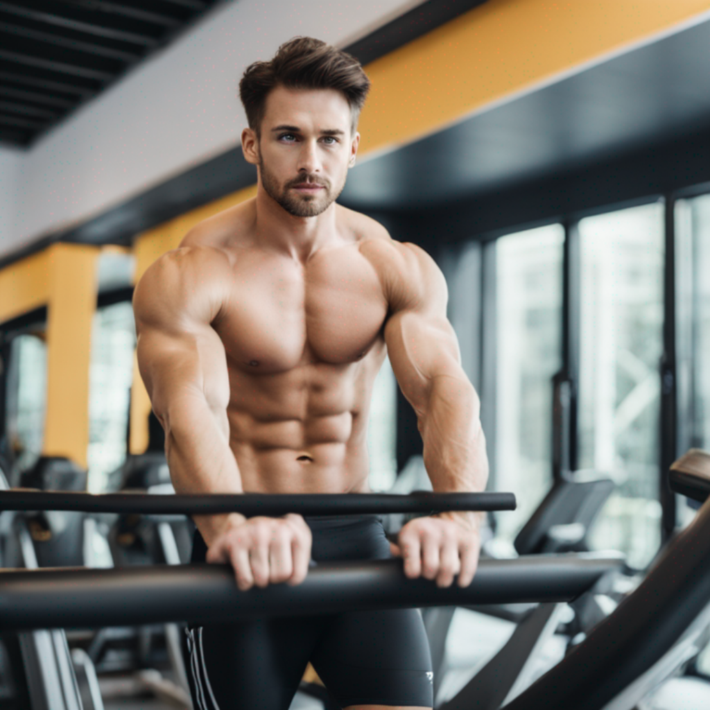 A man working out in a gym