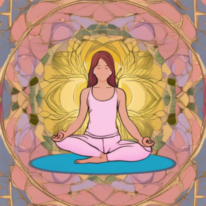 A woman is meditating in a lotus position