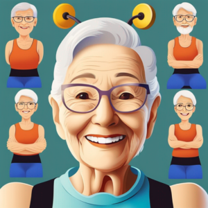 An image of an old woman with different facial expressions